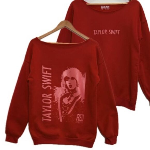 Taylor Swift Tops - Taylor Swift The Eras Tour RED Taylor's Version Fleece Sweatshirt Size Large